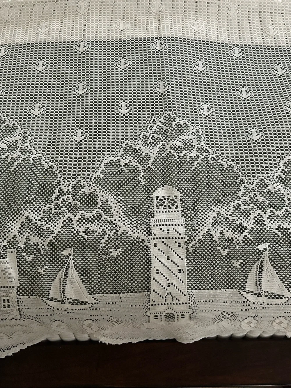 Heritage Lace Lighthouse 60-Inch Wide by 30-Inch Drop Tier, White.